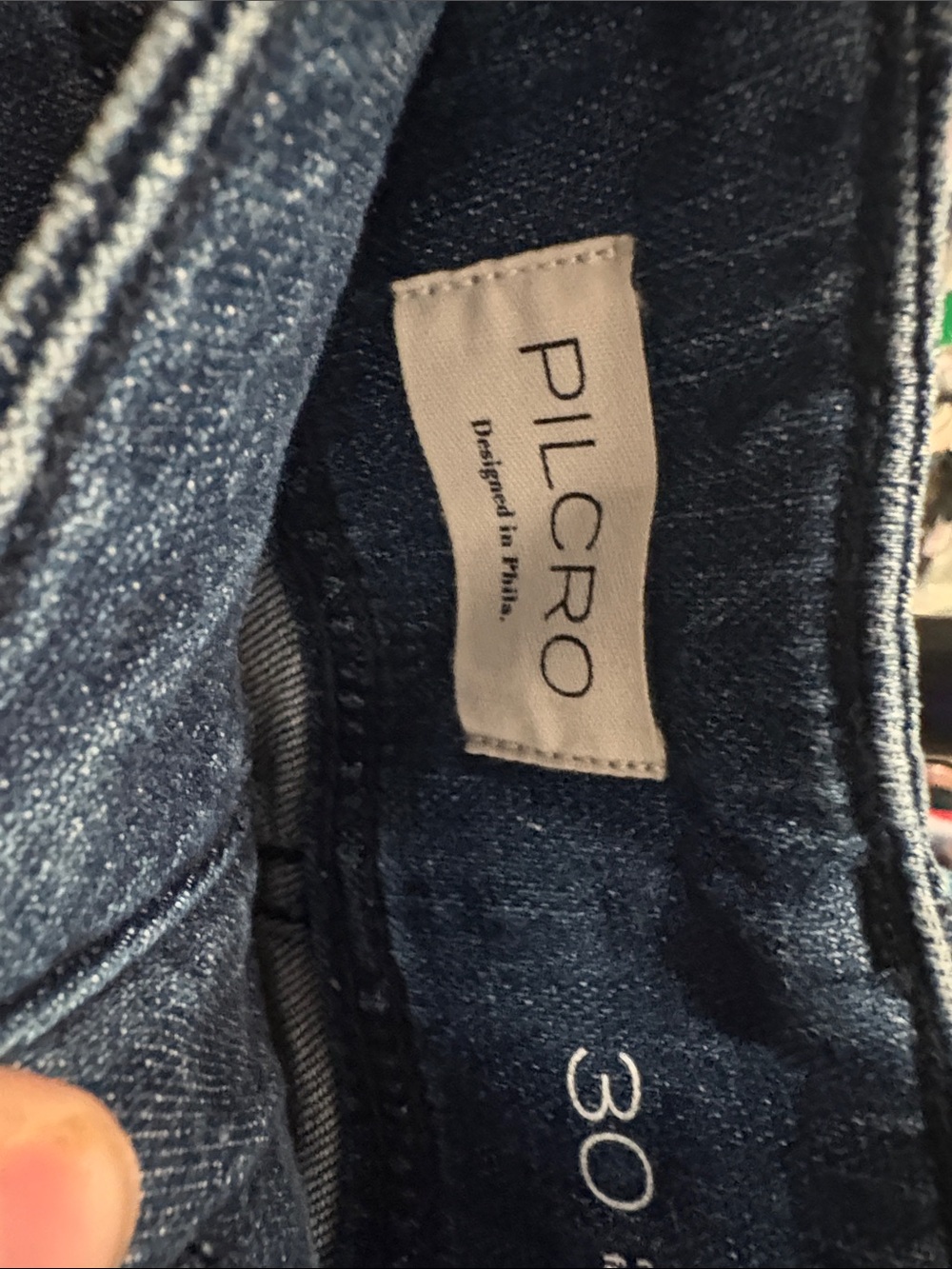 Pilcro Wide Leg High-Rise Jeans in Blue Denim - Picture 3 of 6